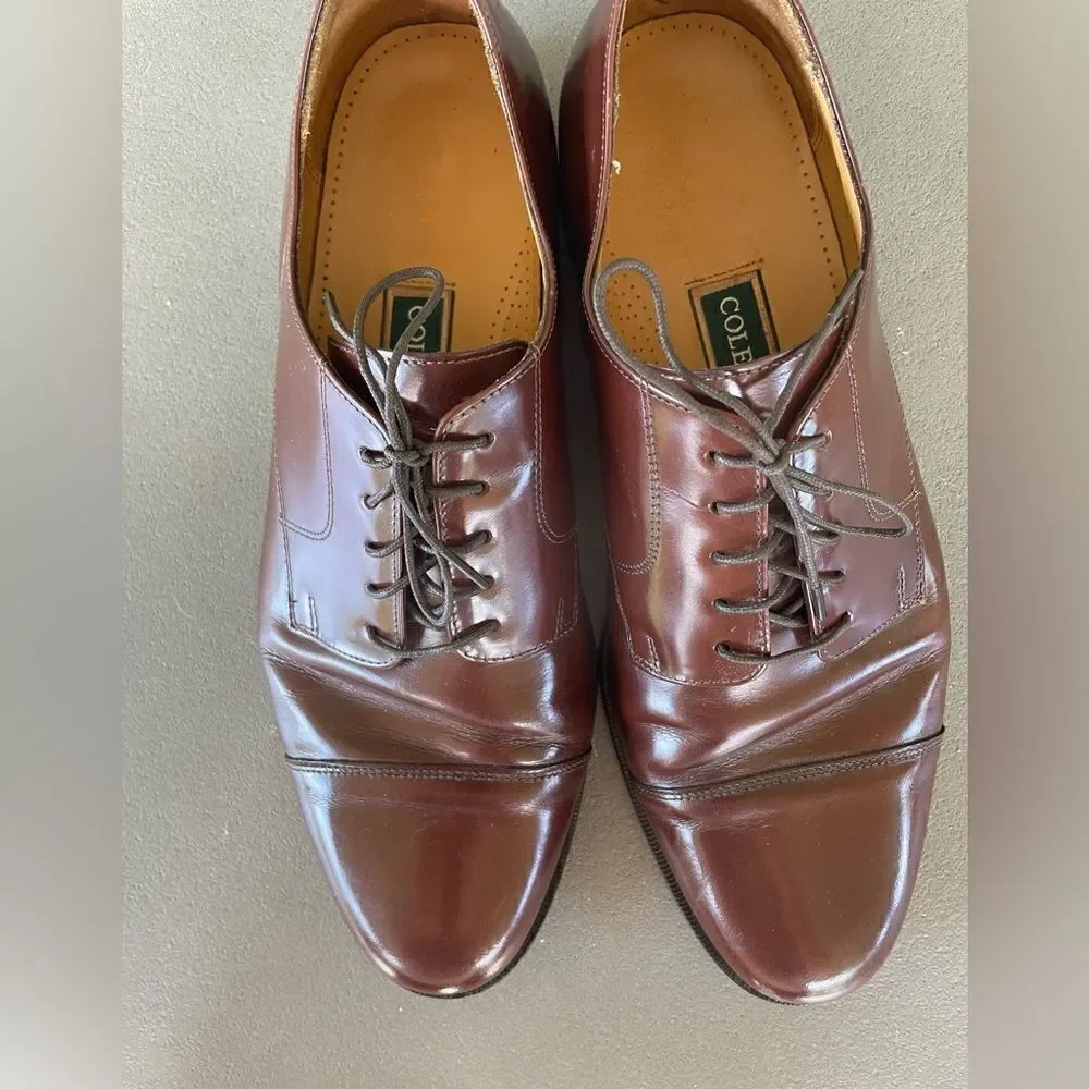 Cole Haan Brown Leather Cap Toe Dress Shoes Size 12D